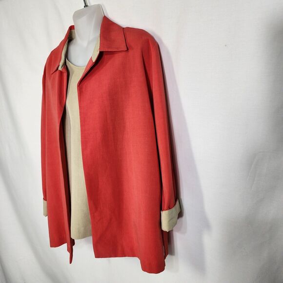 Draper's & Damon's Women Jacket Tank Shell 2 Piece Size 12 Linen Blend Flip Cuff - Picture 8 of 12